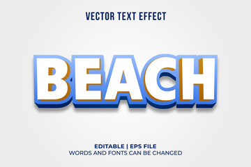 Editable 3d style beach text
