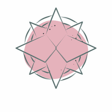 recommend clip art: Icon Wind Rose. related to Navigation symbol. Color Spot Style. simple design illustration
