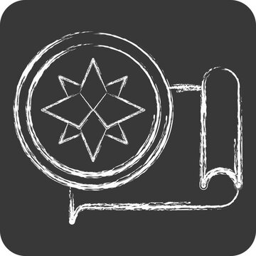 recommend clip art: Icon Compass. related to Navigation symbol. chalk Style. simple design illustration