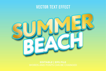 editable beach summer text effect template
