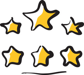 five stars, icon doodle fill