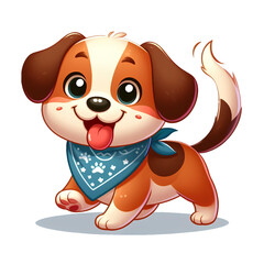 cute dog in cartoon style