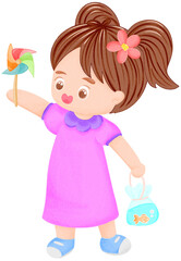 Japanese Koinobori carp streamer and child