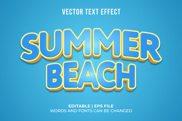 editable beach summer text effect template