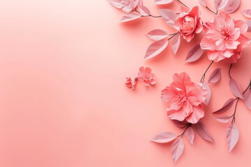 Pink Cherry Blossom Background with Flowers in Full Bloom