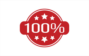Red 100% Rubber Stamp Seal Vector
