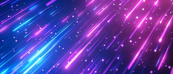 Naklejka premium Neon lights blue and purple seamless loop background motion graphics animation.