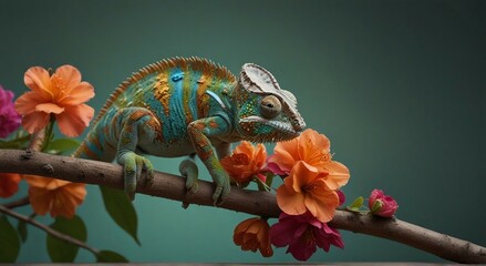 chameleon on a branch