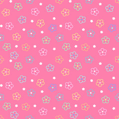 Seamless pattern with hand drawn flower. Background for textile, wrapping paper,fashion, illustration.