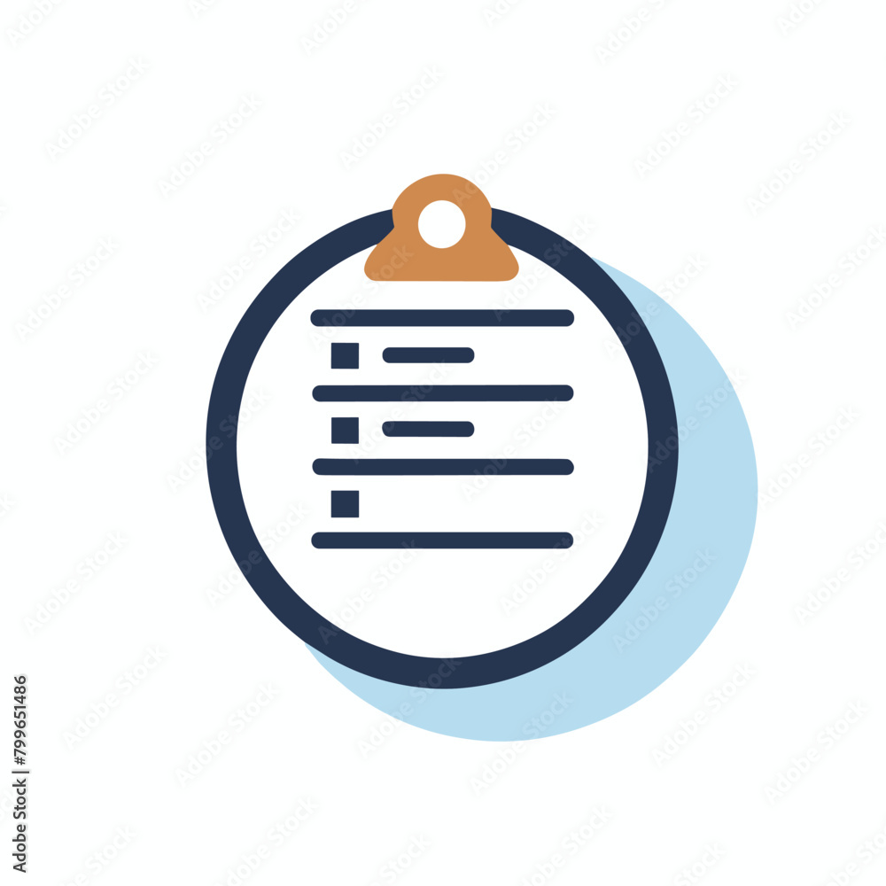 Aufkleber flat design illustration of a clipboard with a checklist on a light background.