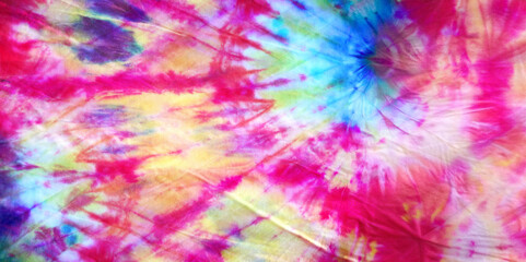Fototapeta na wymiar wide tie dye fabric image using generative fill to expand one side with content similar to what was in the image itself