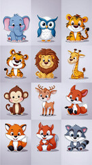A set of twelve adorable Indonesian teacher stickers