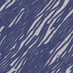 Denim blue dye effect seamless woven linen background, Distressed ink blotch mottled repeat pattern design for fashion, home decor and wallpaper.
