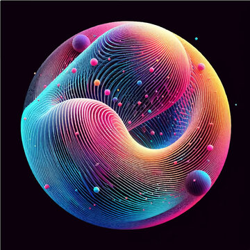 olo abstract 3d shapes colorful circle