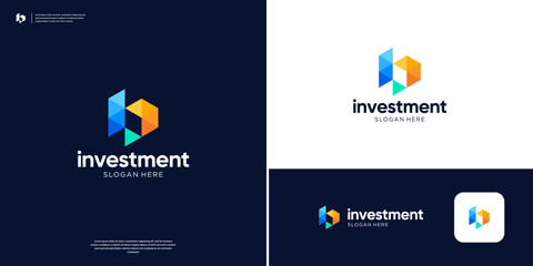 Colorful letter B financial investment logo design template. © kiarev