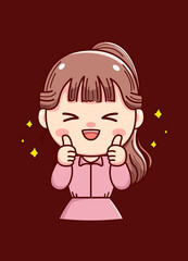 Little girl with cheering moment