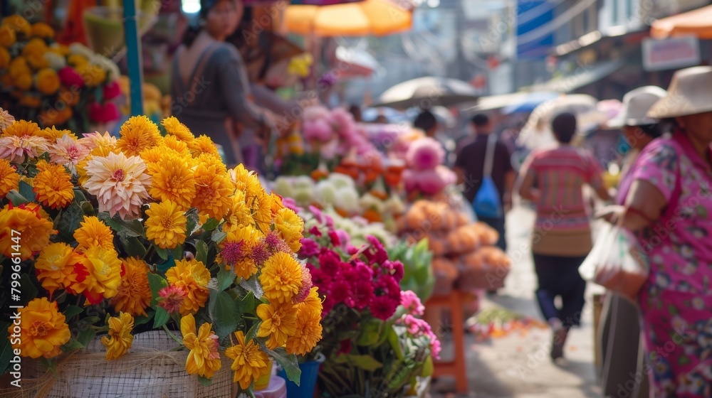 Poster a collection of vibrant flowers displayed neatly on a table, showcasing a variety of colors and shap