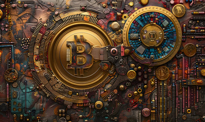 Obraz premium bitcoin logo for web banner design for web wallpaper copy space