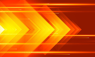 High Orange Speed concept Arrow up Light out technology background Hitech communication concept innovation background, vector design