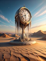 a picture of a clock melting