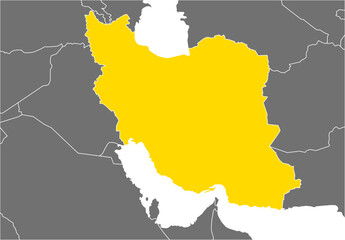 イランと周辺国の地図、国境入り