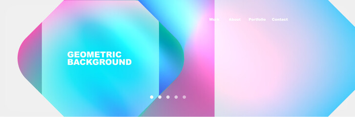it is a geometric background with a gradient of blue and pink . High quality