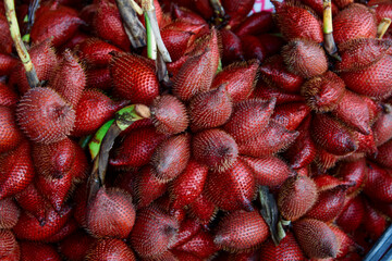 Full frame shot of ripe Zalacca fruit for sale in the market
