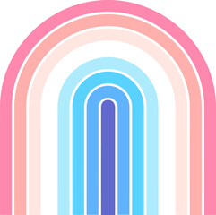 vector illustration of groovy pastel pink blue rainbow