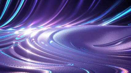 Shiny wave satin soft purple color