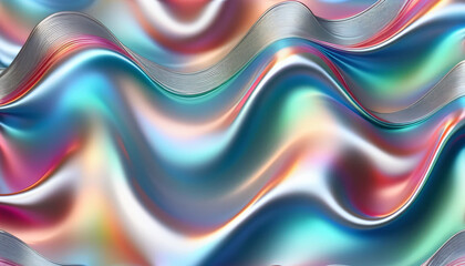 Shiny silver holographic satin background
