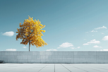Minimalist cityscapes with a focus on the natural elements that coexist within urban environments, such as parks, trees, and waterfronts, against a simple sky backdrop. 