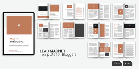 Lead magnet template for Bloggers Lead Magnet Workbook Design