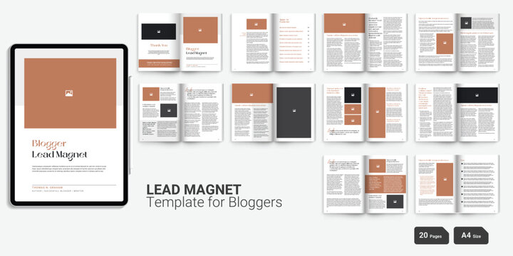 Lead magnet template for Bloggers Lead Magnet Workbook Design