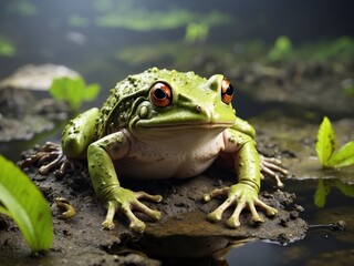 Obraz premium frog on a leaf