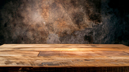Wooden table with wooden background created with Generative Ai technology	