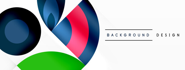 Fototapeta premium A vibrant logo featuring triangles and circles in electric blue, inspired by the Flag of the United States. Symmetrical pattern with tints and shades on a colorful background