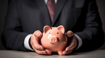 businessman with piggy bank