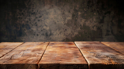 Wooden table with wooden background created with Generative Ai technology	
