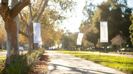 Obraz premium A banner displayed outdoors inviting the community to attend the Sobriety Achievement Awards and recognize the hard work and dedication of individuals in their journey towards sobriety.