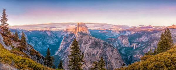 Half Dome seen from Glacier Point in Yosemite National Park