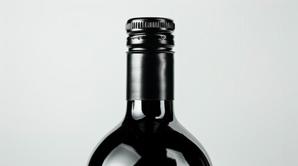 black bottle on black background created with Generative Ai technology	
