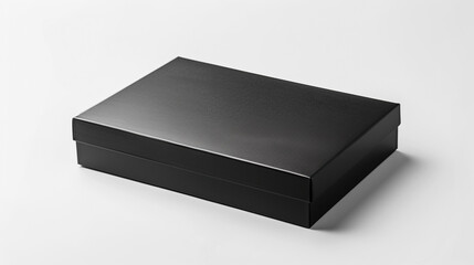 Elegant black gift on white background created with Generative Ai technology	