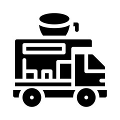 coffee truck glyph icon