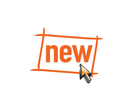 New with arrow cursor logo icon design template