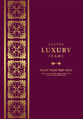 luxury batik Borders Vintage Frames Design Elements Gold ornamental greeting wedding invitation template