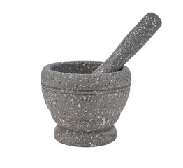 Stone pattern mortar with pestle on transparent png