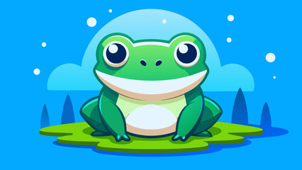 kawaii frog, minimalist, cute