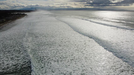 ocean tides by drone, waves