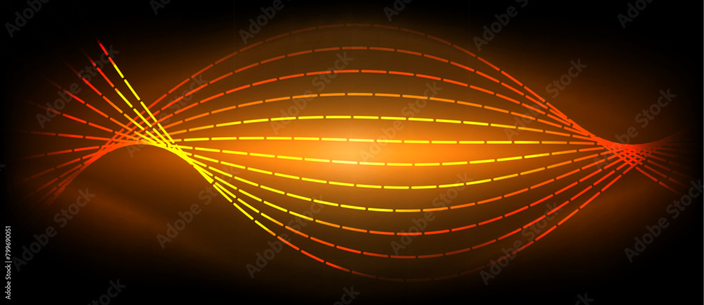 Poster an astronomical object emitting a glowing amber and yellow wave, resembling a circle of heat and gas