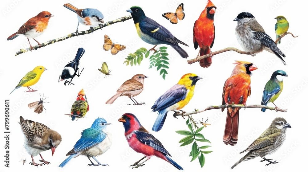Poster a checklist of different types of birds mammals and insects to help keep track of sightings in the d
